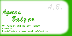 agnes balzer business card